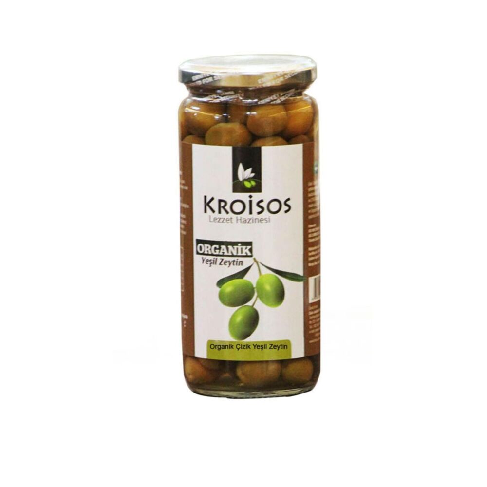Kroisos Organik Çizik Yeşil Zeytin 300 Gr