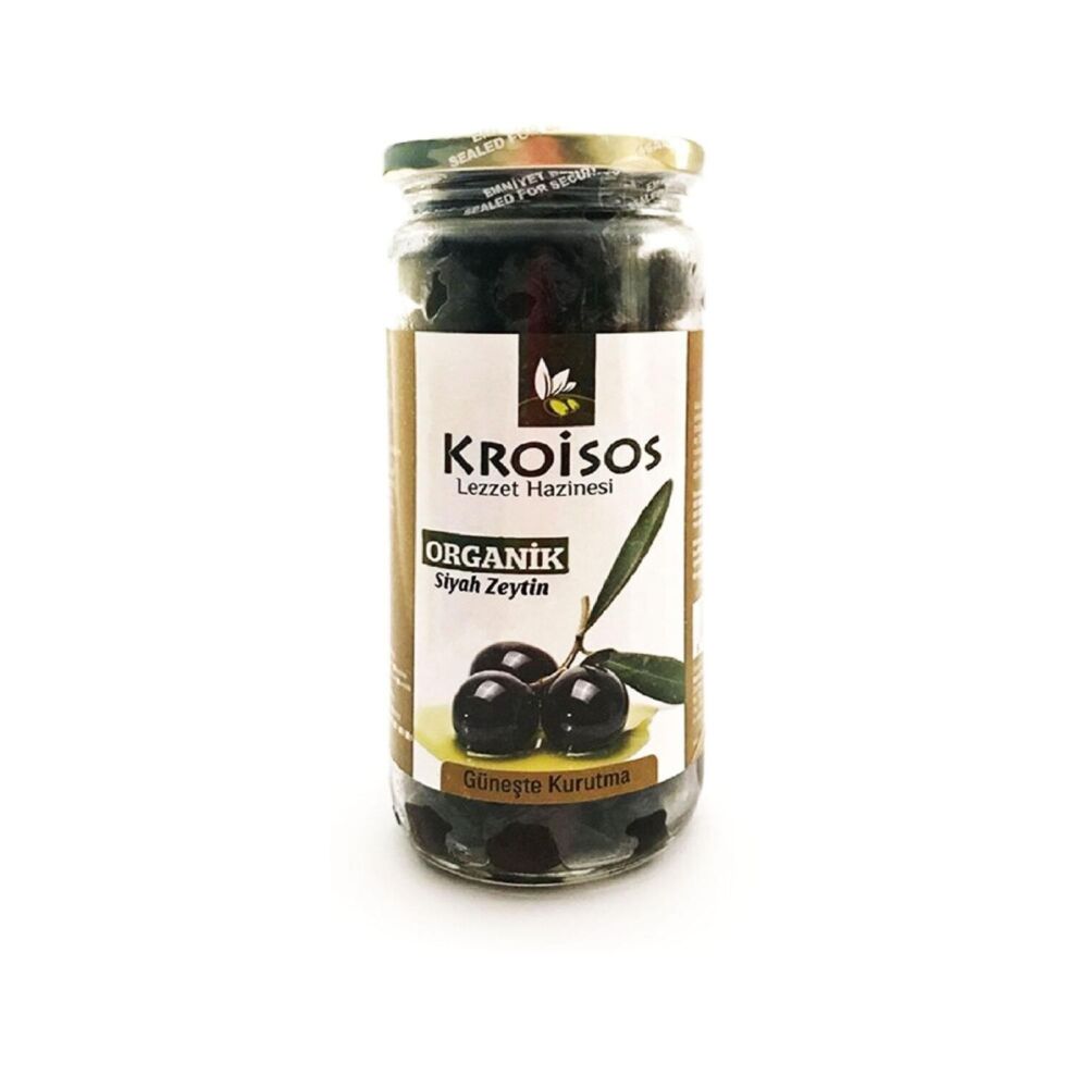 Kroisos Organik Siyah Zeytin Güneşte Kurutma 310 Gr