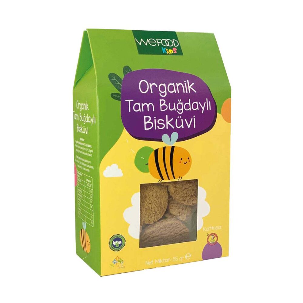 Wefood Kids Organik Tam Buğdaylı Bisküvi 55 Gr