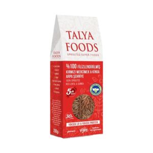 Talya Foods Organik Filizlendirilmiş Kırmızı Mercimek Kinoa Arpa Şehriye 200 Gr