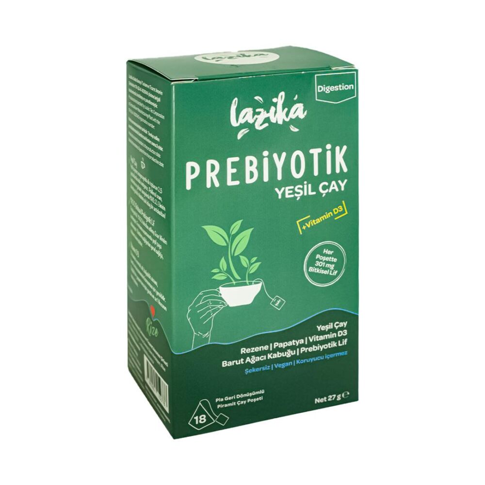 Lazika Prebiyotik Piramit Poşet Yeşil Çay 18 Poşet