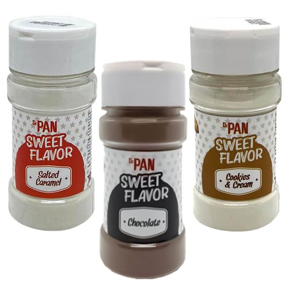 Dr. Pan Sweet Flavor ( Chocolate - Salted Caramel - Cookies Cream ) Toz Tatlandırıcı ( Çikolata - Tuzlu Karamel - Bisküvi Krema ) Set