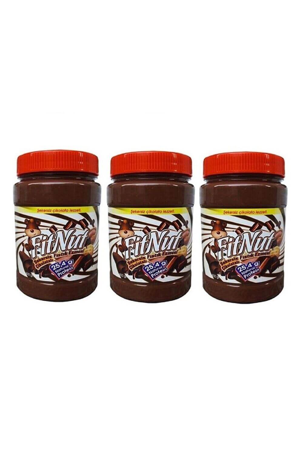 Fitnut Şeker İlavesiz Çikolatalı Fıstık Ezmesi 3 x 800 Gr