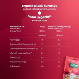 Humm Organic Organik Çilekli Kurabiye 55 Gr 14 Humm Organic Organik Çilekli Kurabiye 55 Gr 13