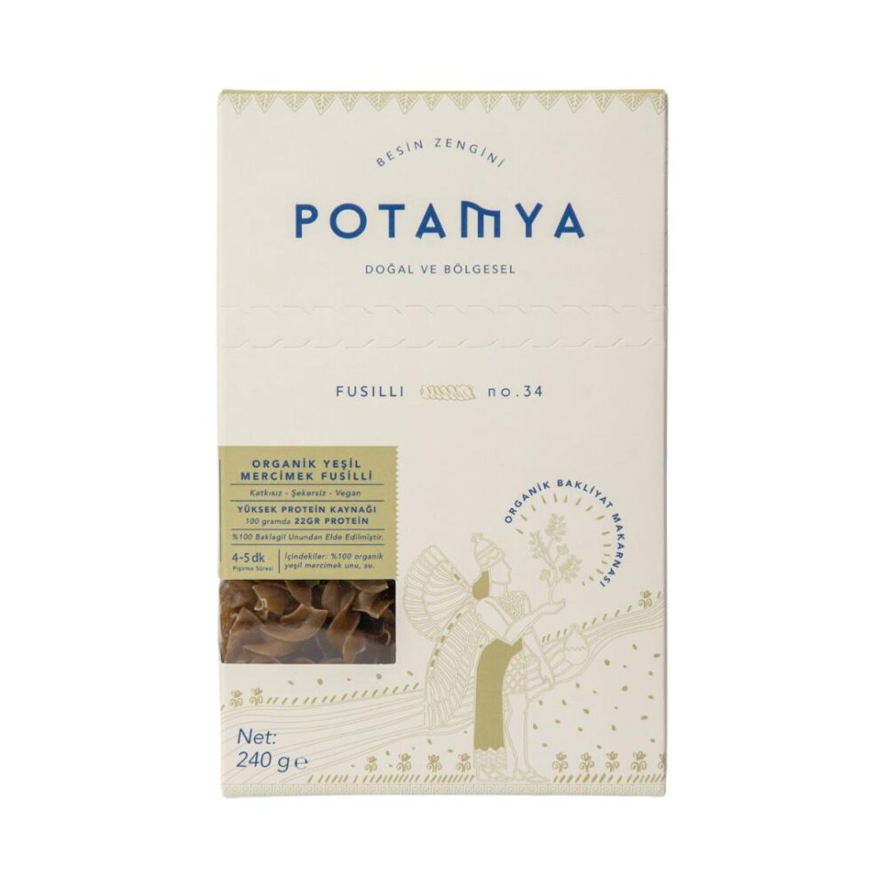 Potamya Organik Yeşil Mercimek Fusilli Makarna 240 Gr