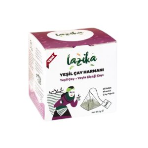 Lazika Yeşil Çay Harmanı Yeşil Çay Yayla Çiçeği 25'li Piramit Poşet