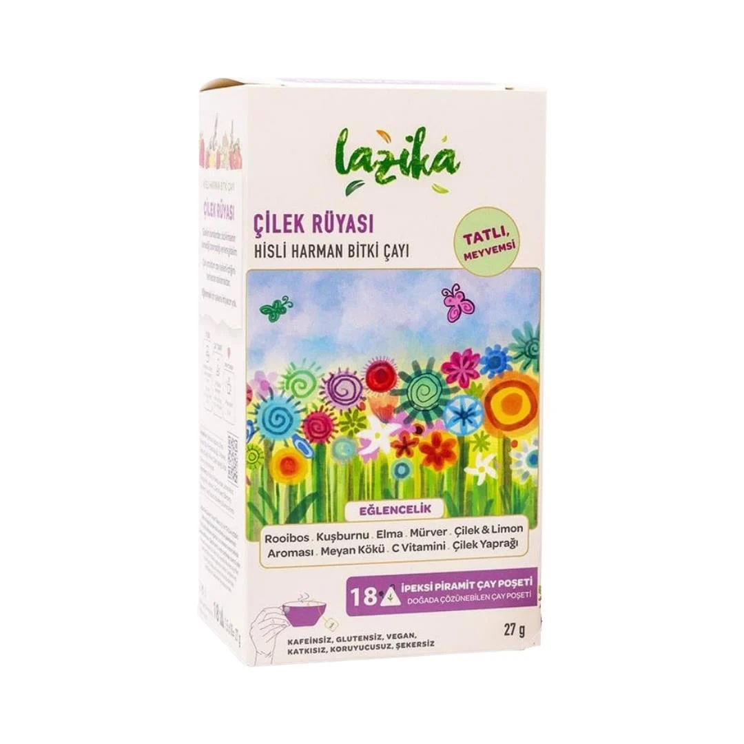 lazika-hisli-harman-clek-ruyasi-27-gr-4738.jpg Lazika Çilek Rüyası Hisli Harman Bitki Çayı 18 Poşet 27 Gr - Görsel 1