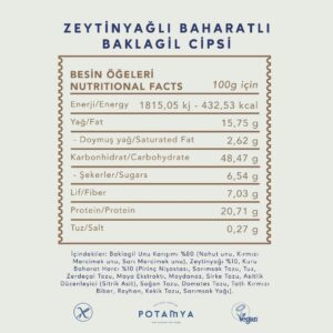 Potamya Zeytinyağlı Baharatlı Baklagil Cipsi 50 Gr 7