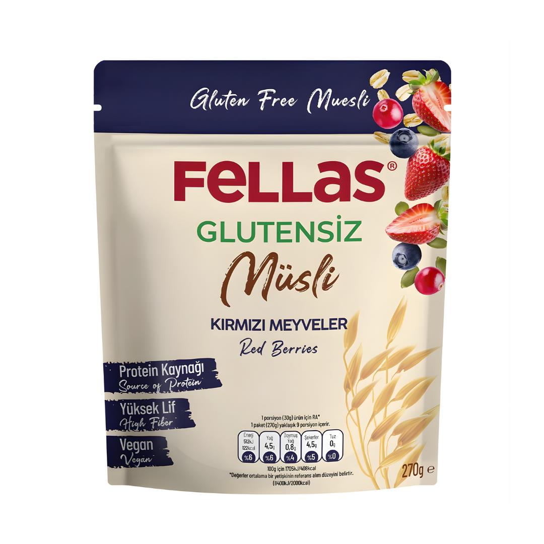 Fellas Glutensiz Müsli Kırmızı Meyveler 270 Gr 3 Fellas Glutensiz Müsli Kırmızı Meyveler 270 Gr