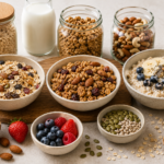 Müsli nedir, granola ile farkı ne, nasıl tüketilir? Yulaf, kahvaltılık gevrek, glutensiz müsli ve pratik kahvaltı seçeneklerini keşfedin.