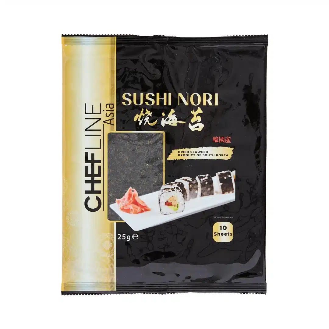 chefline-sushi-nori-25-gr-4847.jpg Chefline Sushi Nori Kurutulmuş Yosun 25 Gr ( 10 Yaprak ) - Görsel 1