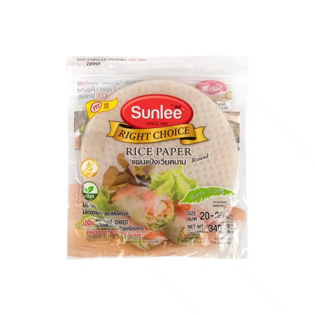 sunlee-rice-paper-pirinc-yufkasi-340-gr-4852.jpg Sunlee Pirinç Yufkası 340 g (22 cm) - Glutensiz Vegan Rice Paper Spring Roll Kağıdı - Görsel 1